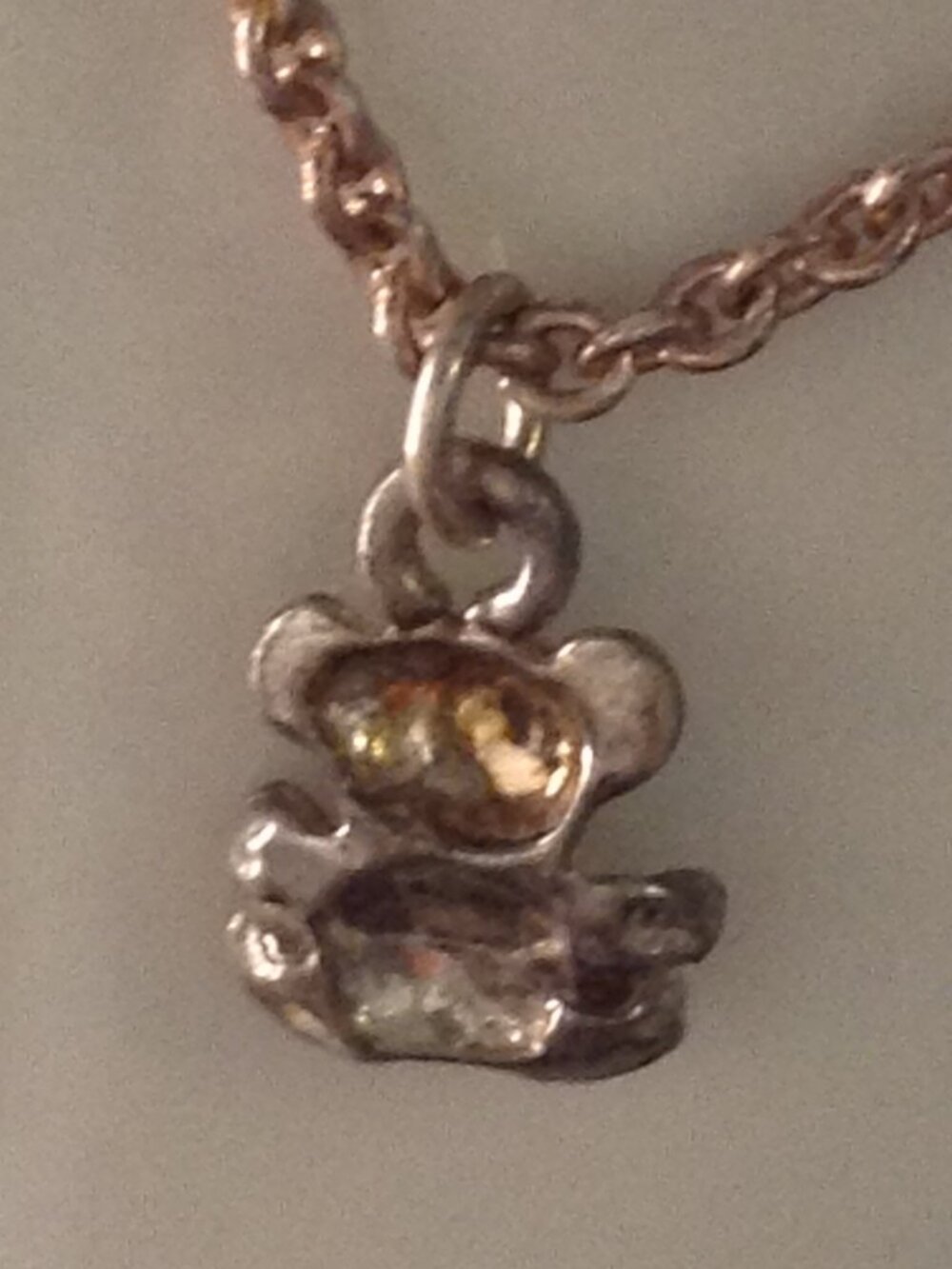 VTG 80's Sterling Necklace Small Teddy Bear Y2K Fairycore Minimalist Girlhood - Picture 4 of 5